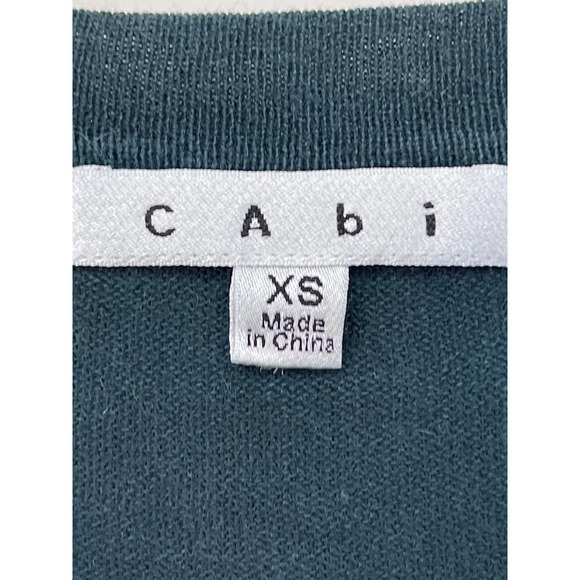 Cabi Womens Blue White Sweater Size XS Cotton Cashmere Blend V Neck Lightweight - Picture 4 of 11